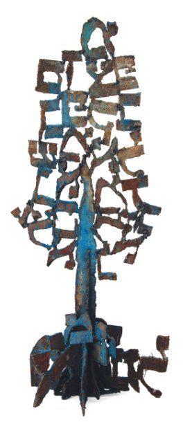 JACK JANO Tree of Hebrew Letters, 2009 Allégement de fer. Iron relief. H_116 cm