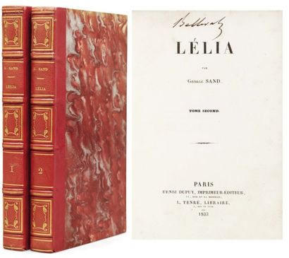 SAND, George. Lélia. Paris, Henri Dupuis, L. Tenré, 1833. 2 volumes in-8 demi chagrin...