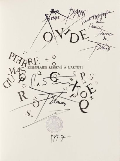 OVIDE. Les Métamorphoses. Paris, Pierre de Tartas, 1968 ; in folio en feuilles sous...