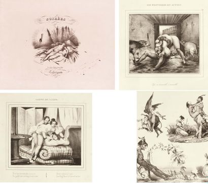 DEVERIA et Le POITEVIN. Recueil de quatre suites de lithographies de Devéria et Le...
