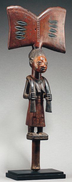 null SCEPTRE OSHE SHANGO YOROUBA OU NAGO Nigeria, Bénin Bois dur, traces de polychromie...