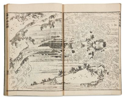 null Lot de : a - Hokusai Katsushika (1760-1849) Wakan Ehon Sakigake Shohen Livre...