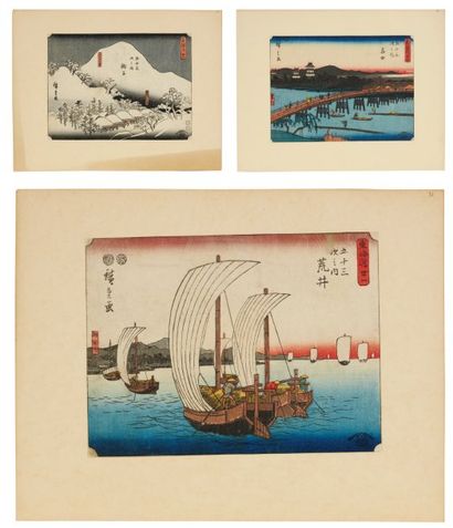 Hiroshige Ando (1797-1858) Tokaidô gojû-san tsugi no zu Vues des 53 stations de la...