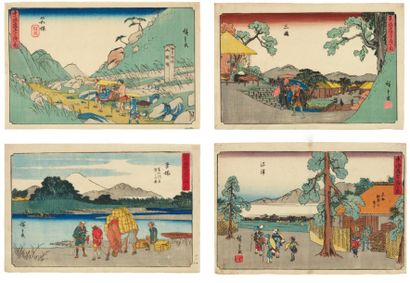 null Lot de : a - Hiroshige Ando (1797-1858) Hakone De La Série : Tokaido Gojusan...