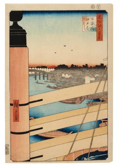 Hiroshige Ando (1797-1858) Nihonbashi Edobashi Edobashi vu du Nihonbashi Une belle...