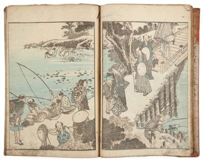 Hokusai Katsushika (1760-1849) Hokusai Gafu. Album de dessins d'Hokusai 3 volumes...