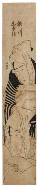 Shucho Tamagawa (actif 1790-1800) Les amants Umegawa et Chubei Dissimulant à leur...