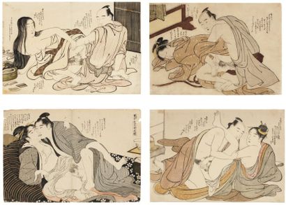 null Lot de : a - Shuncho Katsukawa (attribué à) (actif vers 1780-1795) Femme se...