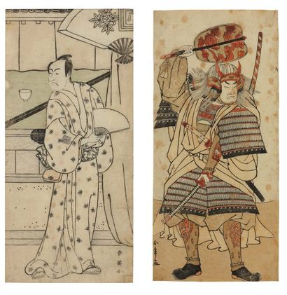 null Lot de : a - Shuncho Katsukawa (1726-1792) (actif vers 1780-1785) (attribué...