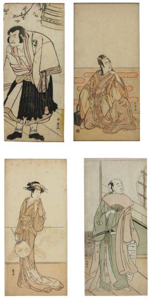 null Lot de : a - Shunei Katsukawa (1762-1819) L'acteur Otani Hiroemon dans une scène...