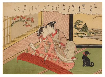 Harunobu Suzuki (1725-1770) Kinchu (Koto - Bashira) No Rakugan La descente des oies...