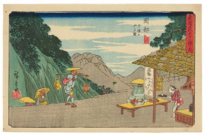 null Lot de : Hiroshige Ando (1797-1858) a - Fuchu Abekawa enkei. Au loin, le fleuve...