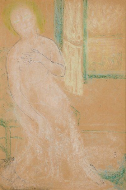 MAURICE DENIS (1870-1943) Portrait de Marthe Meurier, fiancéé du peintre, circa 1892....