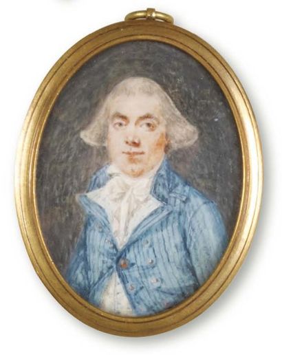 ECOLE FRANÇAISE DE LA FIN DU XVIIIe SIÈCLE. Portrait de Monsieur D.F.Bodart en habit...