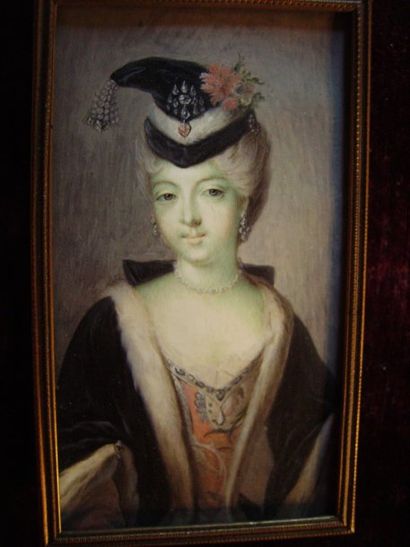 JEAN-BAPTISTE MASSE (PARIS 1687-1767) Portrait de Françoise-Marie de Bourbon, Mademoiselle...
