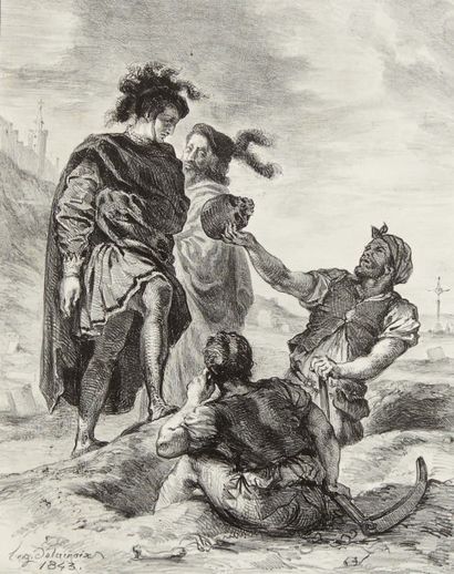 DELACROIX, Eugène 
Hamlet. Treize sujets dessinés par Eug. Delacroix. Paris, Gihaut...