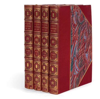 HUGO, Victor 
L'Homme qui rit. Paris, A. Lacroix, Verboeckhoven et Cie, 1869.
4 volumes...