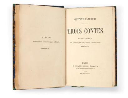 FLAUBERT, Gustave 
Trois contes. Un coeur simple. La Légende de saint-Julien l'Hospitalier....