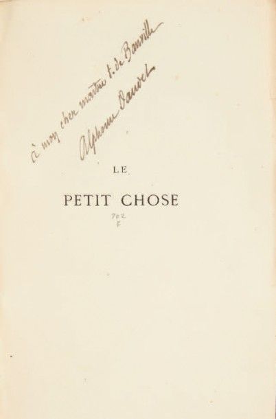 DAUDET, Alphonse 
Le Petit Chose. Histoire d'un enfant. Paris, J. Hetzel, 1868.
In-12...