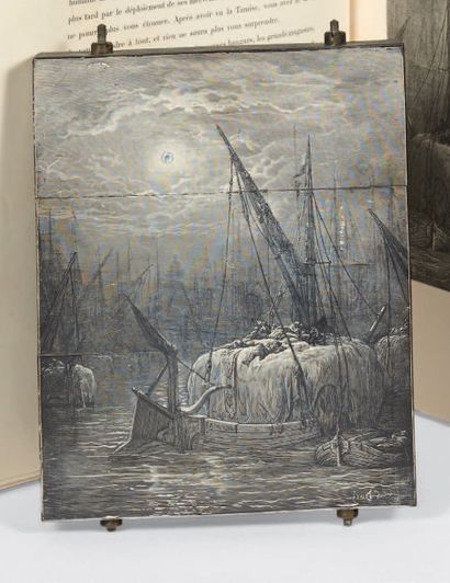 DORÉ, Gustave 
Hay-Boats on the Thames. Sans lieu ni date [1872].
Bois gravé (236...