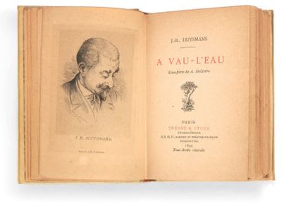 HUYSMANS, Joris-Karl 
A vau-l'eau. Eau-forte de A. Delattre. Paris, Tresse & Stock,...