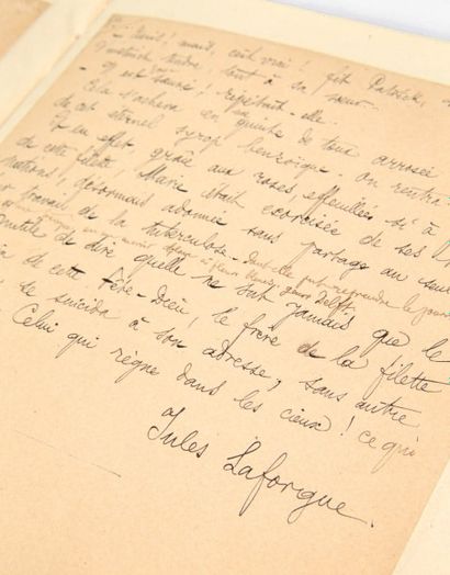 LAFORGUE, JULES 
Le Miracle des roses. Sans lieu ni date [1885].
Manuscrit autographe...
