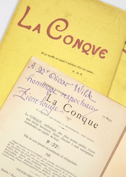 [LOUYS, Pierre.] 
La Conque. Revue. Paris, 1891.
Livraisons n° 1, 2 et 4 (sur 11),...