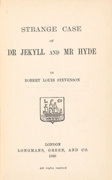 Stevenson, Robert Louis 
Strange Case of Dr Jekyll and Mr Hyde. London, Longman,...