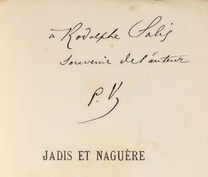 VERLAINE, Paul 
Jadis et naguère. Poésies. Paris, Léon Vanier, 1884.
In-12 (187 x...