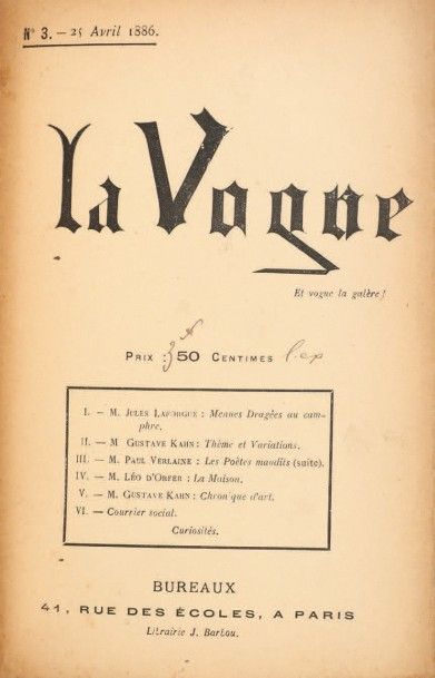null La Vogue. Paris, 1886. Tome I: nos 1 à 12, 11 avril - 19 juillet. Tome II, nos...