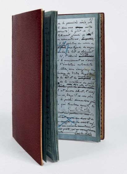 ZOLA, Émile 
Victor Hugo. Paris, 1877.
Manuscrit autographe signé in-8 (222 x 148...