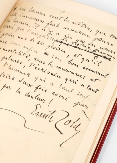 ZOLA, Émile 
[Alphonse Daudet.] Paris, 1897.
Manuscrit autographe in-4 (239 x 175...