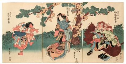 Deux estampes: UTAGAWA TOYOKUNI II (1777-1835):...