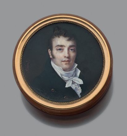 DANIEL SAINT (12 JANVIER 1778 - 23 MAI 1847) * Portrait de jeune homme au foulard...