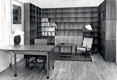 MOGENS KOCH (1898-1992) Danemark 
Suite de dix modules de bibliothèque modèle «MK...