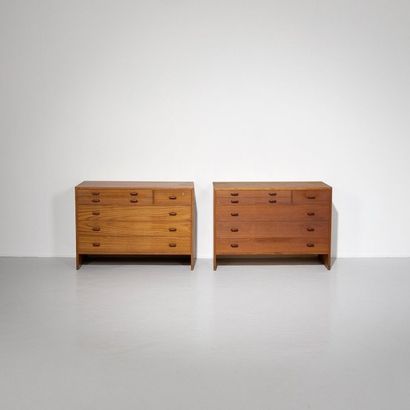 HANS J. WEGNER (1914-2007) Danemark 
Paire de meubles de rangement
Teck
Édition Ry...