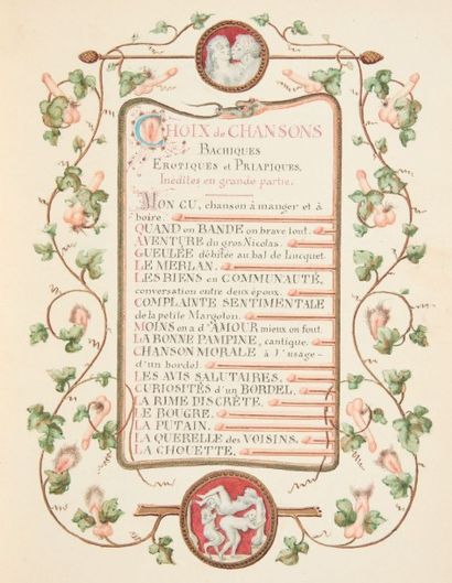 BERANGER (Pierre-Jean) Recueil manuscrit de chansons. Sans lieu ni date [vers 1825-1830].
Manuscrit,...