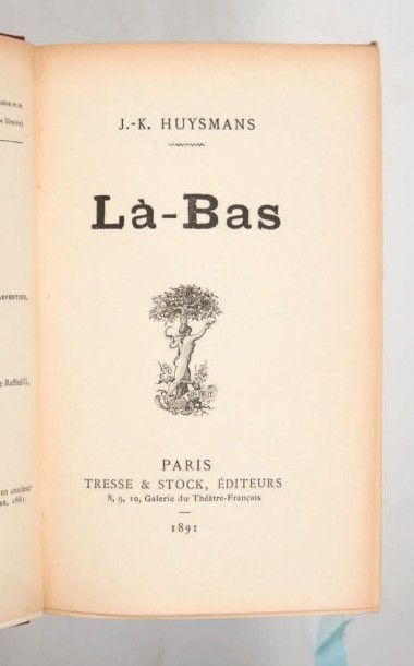 HUYSMANS (Joris Karl) Là-bas. Paris, Tresse & Stock, 1891.
In-12 de (2) ff., 441...