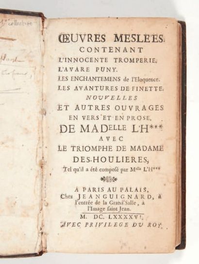 null [CONTES DE FÉES]. [L'HERITIER DE VILLANDON (Marie-Jeanne)]. Oeuvres meslées,...