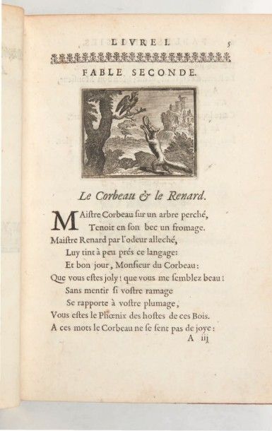 LA FONTAINE (Jean de) Fables choisies, mises en vers. Paris, Claude Barbin, 1668.
In-4...