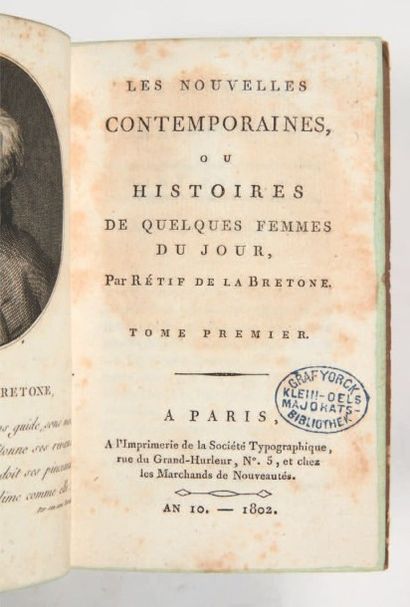 RESTIF DE LA BRETONNE (Nicolas Edme) Les Nouvelles Contemporaines, ou Histoires de...