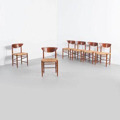 ORLA MOLGAARD-NIELSEN (1916-1986) & PETER HVIDT (1907-1993) 
Suite de six chaises...