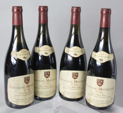 null 4 Bouteilles
CHASSAGNE MONTRACHET ROUGE 1er cru «Clos St.
Jean» - Roux P&F 1986
Étiquettes...