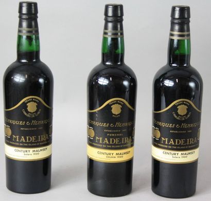 null 3 Bouteilles
MADERE SOLERA 1900 CENTURY MALMSEY - Henriques & Henriques.
Une...