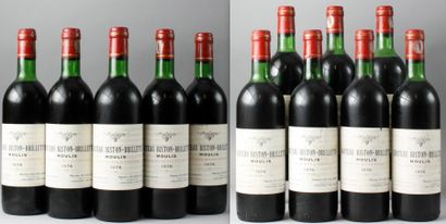 null * 12 Bouteilles
CHÂTEAU BISTON-BRILLETTE Moulis 7 Bouteilles du millésime 1976
Étiquettes...