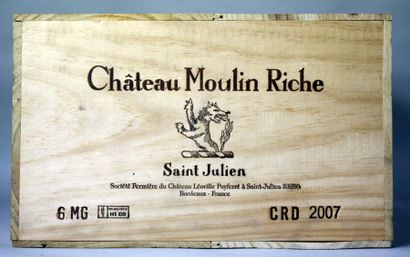 null 6 Magnums
CHÂTEAU MOULIN RICHE - St. Julien 2007
Caisse bois d'origine.
Original...