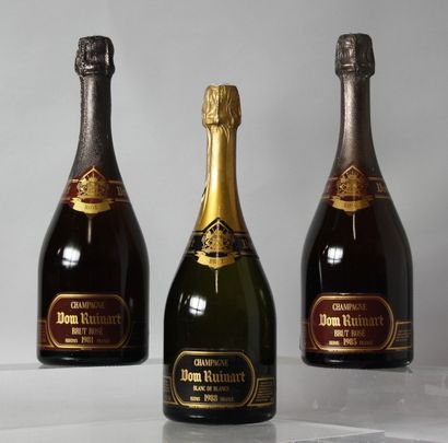 null 3 Bouteilles 1 CHAMPAGNE DOM RUINART ROSÉ 1981 1 CHAMPAGNE DOM RUINART ROSÉ...