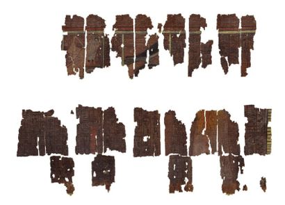 null LE LIVRE DES MORTS DE QED-MOUT.
Encre et pigments sur papyrus.
Lacunes visibles.
Égypte,...