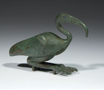 null THOT IBIS.
Statuette votive représentant le dieu Thot sous la forme de l'ibis,...