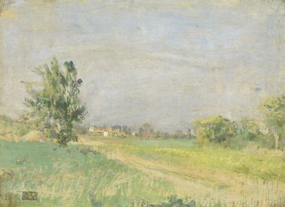 Edouard VUILLARD (1868-1940) Paysage à Vaucresson
Huile sur papier marouflé sur toile.
Signée...